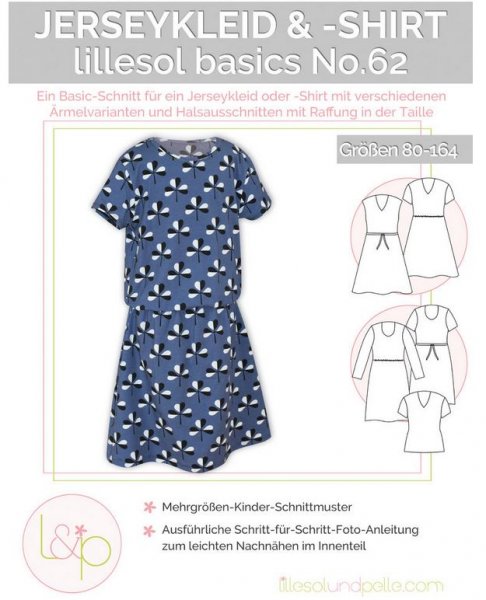 Papierschnittmuster - Jerseykleid & -Shirt basics No.62 - Kinder - Lillesol&Pelle
